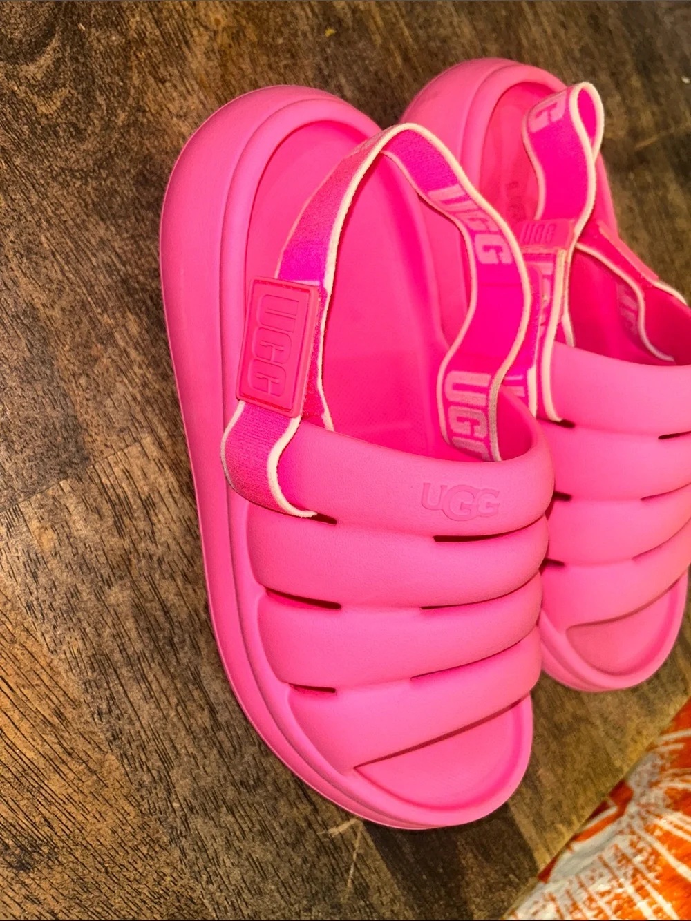 #71 UGG Kids Bubblegum Pink Padded Slide Sandals